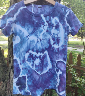 Cotton Hand Dyed Girly Tee- Size Small 6/8