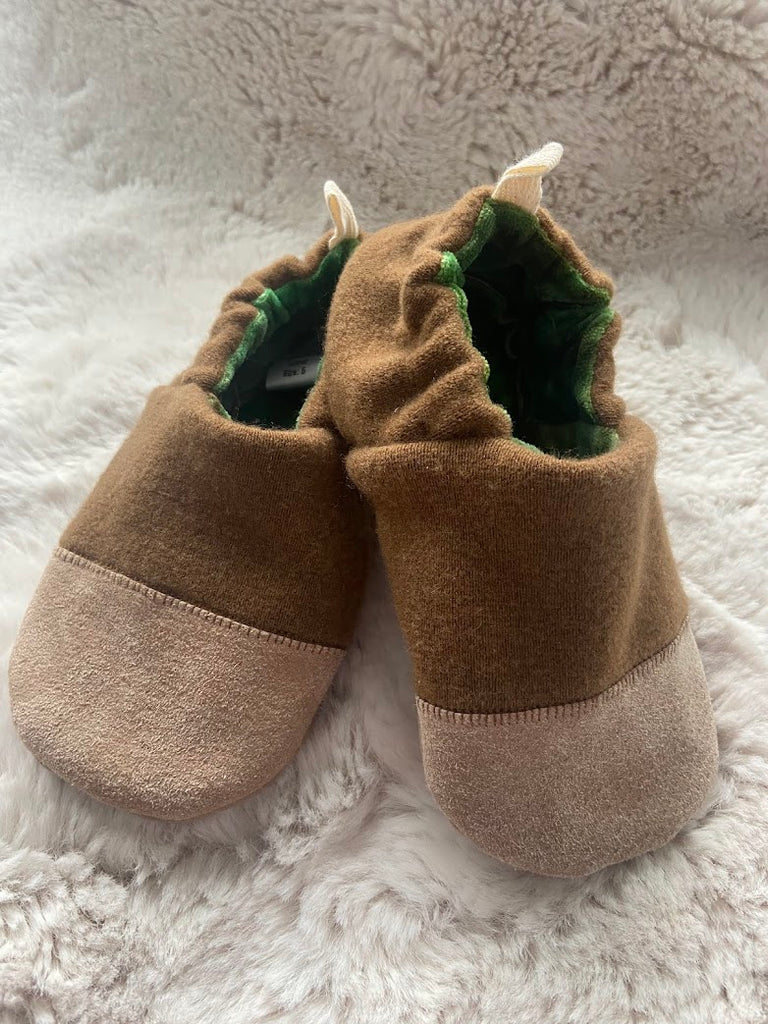 Wool Interlock and Bamboo Velour Slippers- Child Size 5 or 6